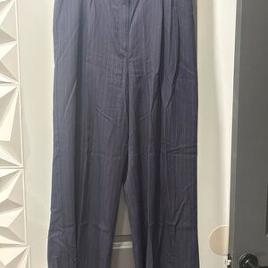 Express Women's Navy Pinstripe Trousers